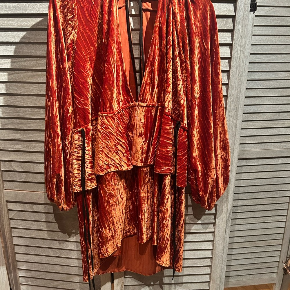 Topshop Rust Velvet Dress